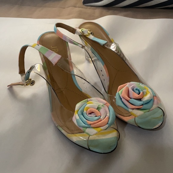 J Renee clear slingback sandals size 6.5 euc - Picture 2 of 6